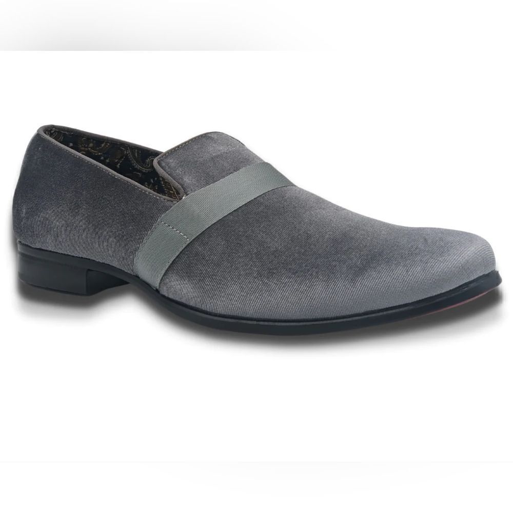 MONTIQUE MEN'S SOLID VELVET GREY FASHION SLIP-ON SHOE S91.